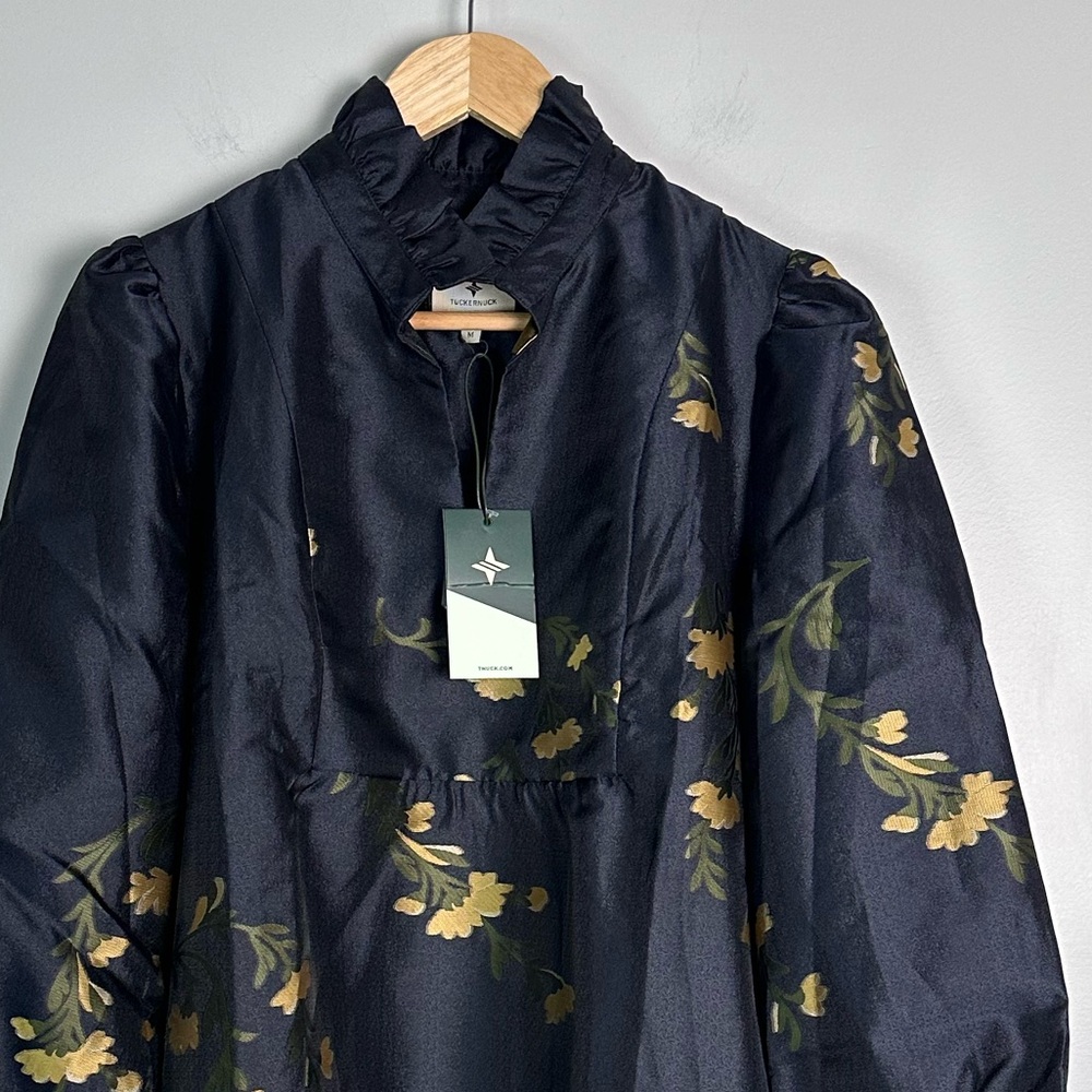 TUCKERNUCK Navy Jasmine Vine Jacquard Palmerston Dress - Picture 8 of 11